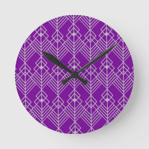 Reloj Redondo Mediano Art Deco Zig Zag