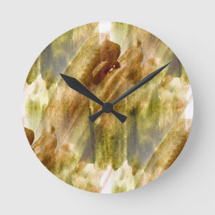 Reloj Redondo Mediano art green, brown hand paint background seamless