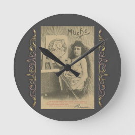 Reloj Redondo Mediano Art Nouveau Alphonse・modelo de arte femenino