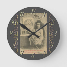 Reloj Redondo Mediano Art Nouveau Alphonse・modelo de arte femenino