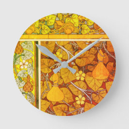 Reloj Redondo Mediano Art Nouveau goloso floral elegante otoño naranja v