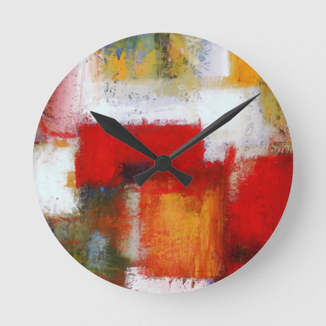 Reloj Redondo Mediano Arte abstracto moderno (Anverso)