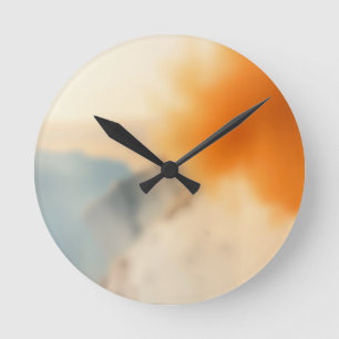 Reloj Redondo Mediano Arte abstracto neutro cálido borroso