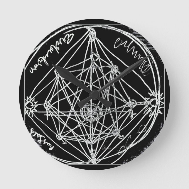 Reloj Redondo Mediano arte alquímico de la transmutación del yaie (Anverso)
