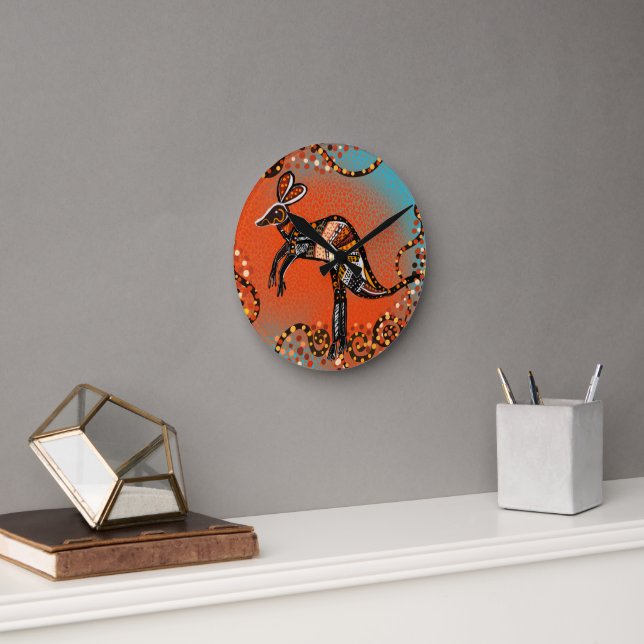 RELOJ REDONDO MEDIANO ARTE DE AUSTRALIA            (Oficina)