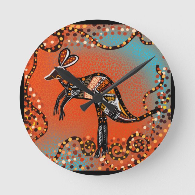 RELOJ REDONDO MEDIANO ARTE DE AUSTRALIA       (Anverso)