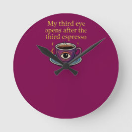 Reloj Redondo Mediano Arte de café místico moderno Mi colección del terc