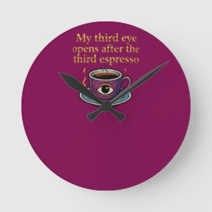 Reloj Redondo Mediano Arte de café místico moderno Mi colección del terc