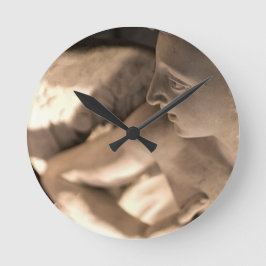 Reloj Redondo Mediano Arte de escultura de ángel de mármol Imprimir
