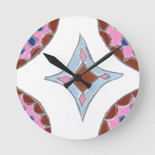 Reloj Redondo Mediano Arte de impresión de pintura al óleo Mandala