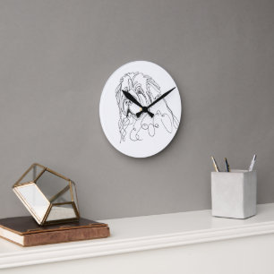 Reloj Redondo Mediano Arte de línea minimalista de Terranova dibujado a