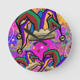 RELOJ REDONDO MEDIANO ARTE DE MARDI GRAS
