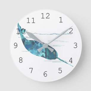 Reloj Redondo Mediano Arte de Narwhal