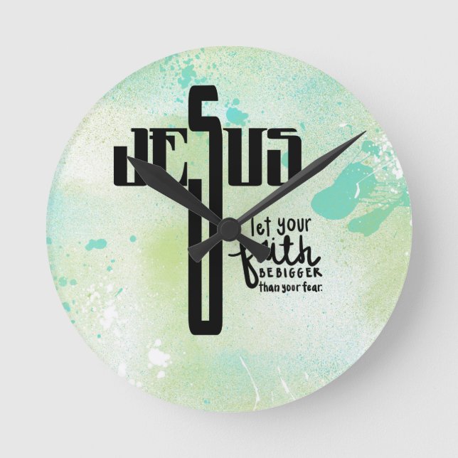 Reloj Redondo Mediano Arte De Palabra De Jesús (Anverso)