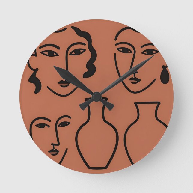 Reloj Redondo Mediano Arte de pared de madera (Anverso)