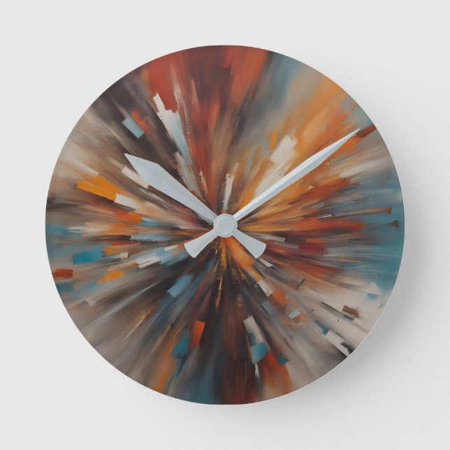 Reloj Redondo Mediano Arte de pintura abstracta (Anverso)