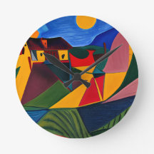 Arte de pueblo abstracto colorido