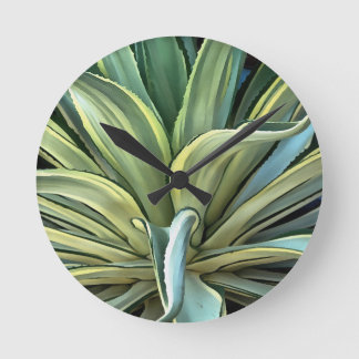Reloj Redondo Mediano Arte de realismo agave tropical
