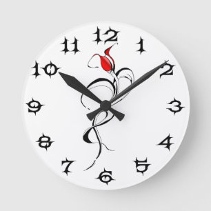 Reloj Redondo Mediano Arte de tatuaje tribal surrealista gótico de la ro