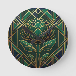 Reloj Redondo Mediano Arte Deco Alcachofa