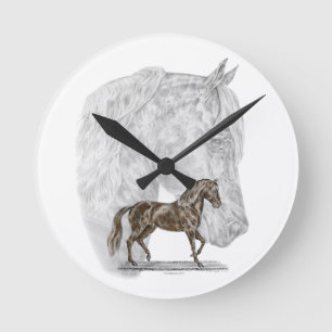 Reloj Redondo Mediano Arte del caballo de Paso Fino