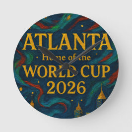 Reloj Redondo Mediano Arte Elegante del Fútbol de Atlanta 2026