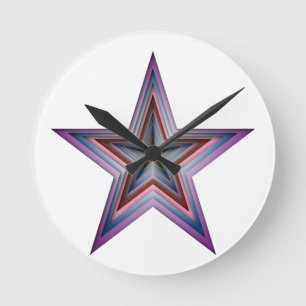 Reloj Redondo Mediano arte geométrico abstracto de estrella