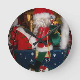 Reloj Redondo Mediano Arte impreso/diseño de Navidad de Papá Noel decora