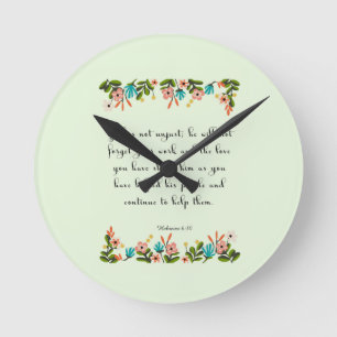 Reloj Redondo Mediano Arte inspirador cristiano - 6:10 hebreo