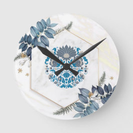Reloj Redondo Mediano Arte Mandala, diseño gráfico floral