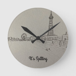 Reloj Redondo Mediano Arte original de la Torre Blackpool