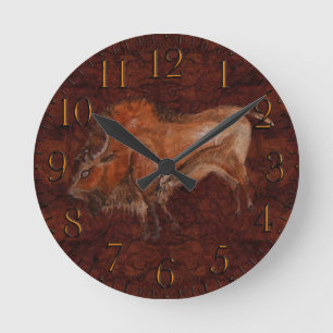 Reloj Redondo Mediano Arte paleolítico de la pintura de cuevas del