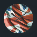 Reloj Redondo Mediano Arte pop de bandera británica<br><div class="desc">Bandera de Inglaterra / Reino Unido - Banderas del Reino Unido - Bandera inglesa - Pintura digital con estilo de arte pop de la bandera de San Jorge</div>