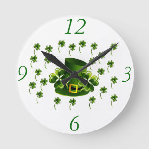 Reloj Redondo Mediano Arte Shamrock irlandés