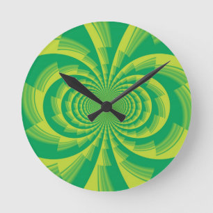Reloj Redondo Mediano Arte verde psicodélico