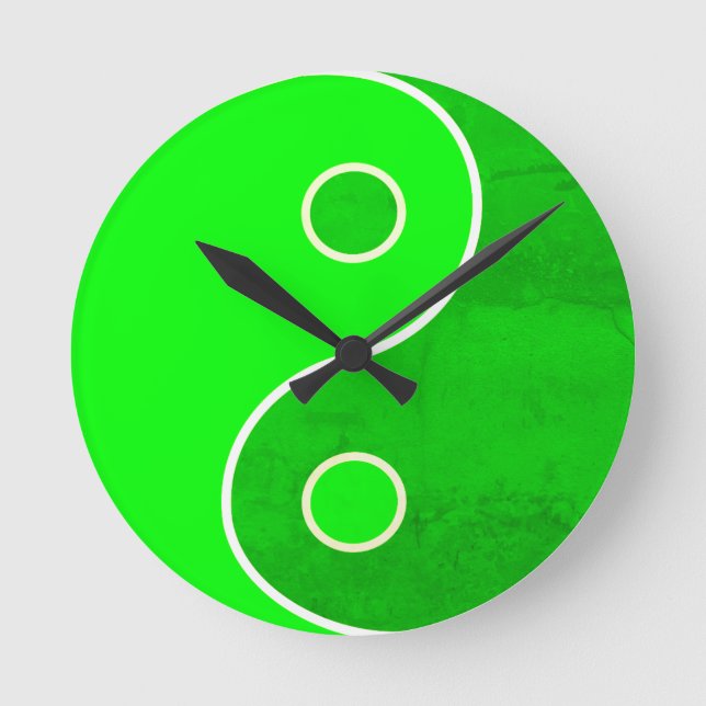 Reloj Redondo Mediano Arte Yang Yang Verde (Anverso)