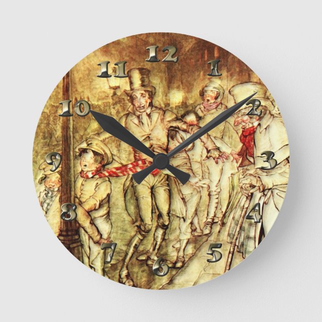 Reloj Redondo Mediano Arthur Rackham - A Christmas Carol - Street (Anverso)