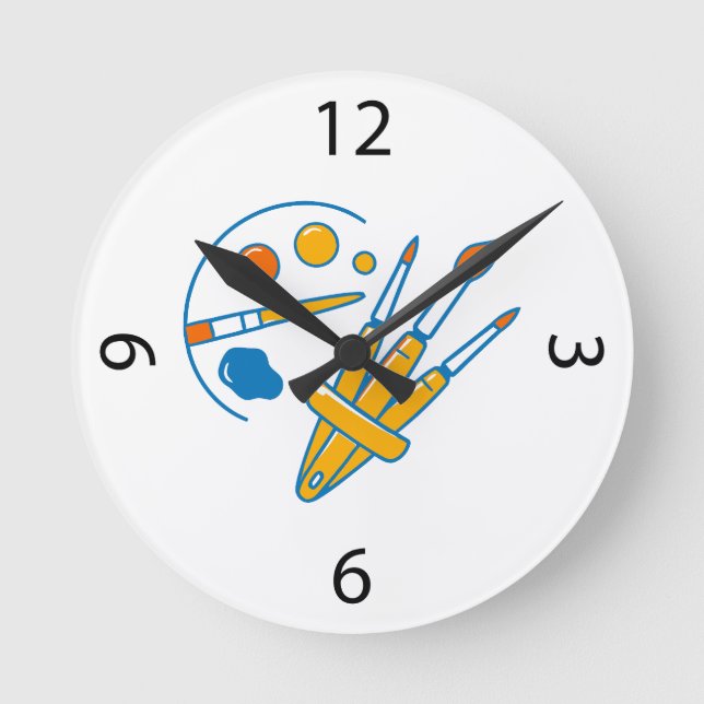 Reloj Redondo Mediano Artist Paint Palette and Brushes