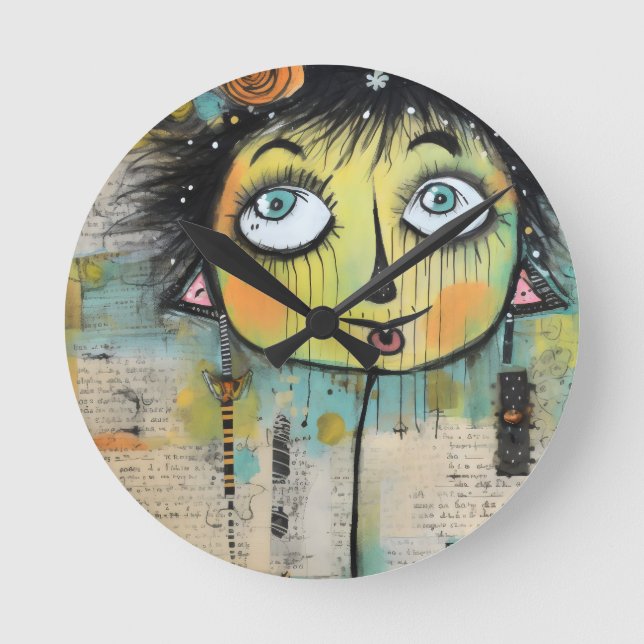 Reloj Redondo Mediano ArtLady 11 Encantadora y angustiada (Anverso)