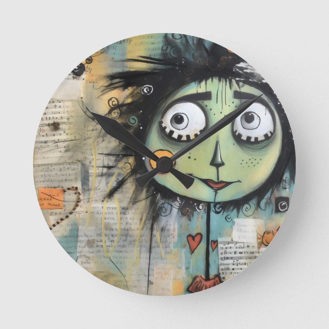 Reloj Redondo Mediano ArtLady 13 Encantadora y angustiada (Anverso)