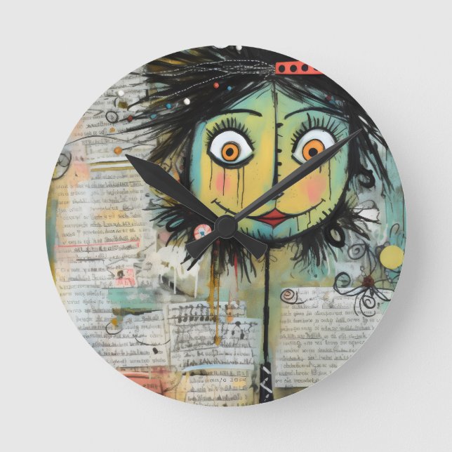 Reloj Redondo Mediano ArtLady 16 Encantadora y angustiada (Anverso)