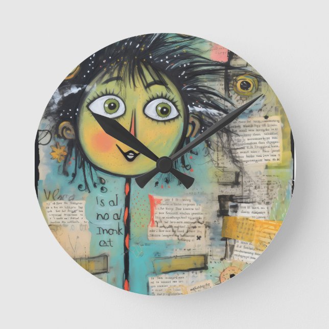 Reloj Redondo Mediano ArtLady 17 Encantadora y angustiada (Anverso)