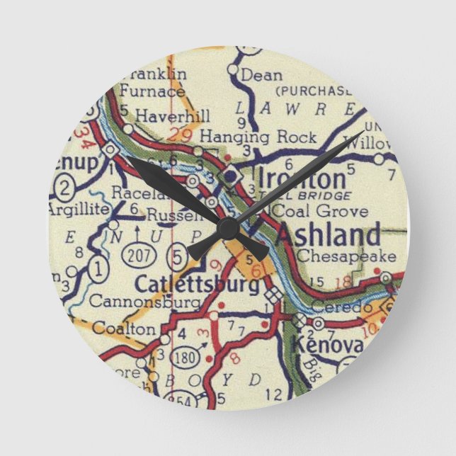 Reloj Redondo Mediano Ashland Kentucky (Anverso)