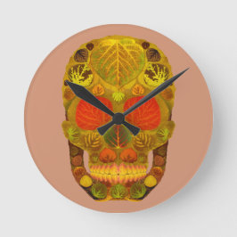 Reloj Redondo Mediano Aspen Leaf Skull 12