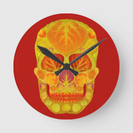 Reloj Redondo Mediano Aspen Leaf Skull 13
