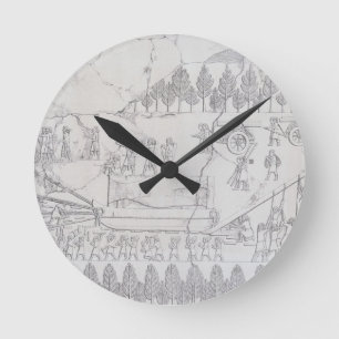 Reloj Redondo Mediano Assyrians moving a Winged Bull on a Sledge, from '