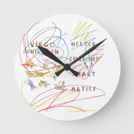 Reloj Redondo Mediano Astrología infantil Virgo Zodiac