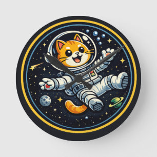 Reloj Redondo Mediano Astronauta Archie - Gatitos Cósmicos