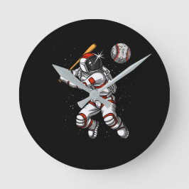 Reloj Redondo Mediano Astronauta espacial jugador de béisbol planeta cós