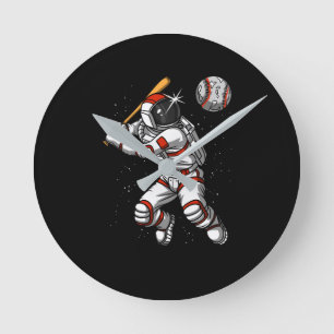 Reloj Redondo Mediano Astronauta espacial jugador de béisbol planeta cós